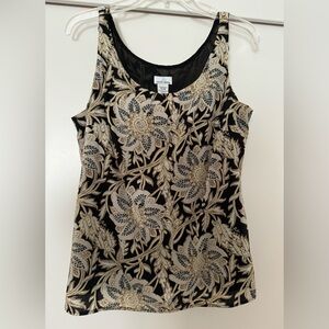 Jaclyn Smith Floral Sleeveless Lined Blouse Size M